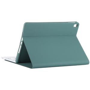 TG-102BCS Detachable Bluetooth White Keyboard + Microfiber Leather Tablet Case for iPad 10.2 inch / iPad Air (2019), with Touch Pad & Backlight & Pen Slot & Holder (Dark Green)