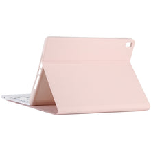 TG-102BCS Detachable Bluetooth White Keyboard + Microfiber Leather Tablet Case for iPad 10.2 inch / iPad Air (2019), with Touch Pad & Backlight & Pen Slot & Holder (Pink)