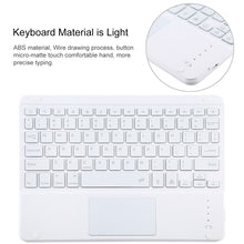 TG-102BCS Detachable Bluetooth White Keyboard + Microfiber Leather Tablet Case for iPad 10.2 inch / iPad Air (2019), with Touch Pad & Backlight & Pen Slot & Holder (Purple)