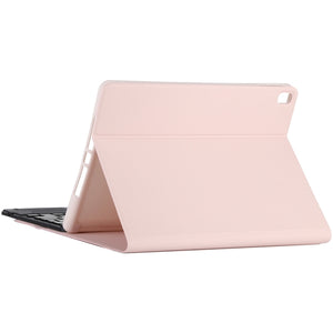 TG-102BCS Detachable Bluetooth Black Keyboard + Microfiber Leather Tablet Case for iPad 10.2 inch / iPad Air (2019), with Touch Pad & Backlight & Pen Slot & Holder (Pink)