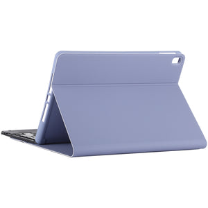 TG-102BCS Detachable Bluetooth Black Keyboard + Microfiber Leather Tablet Case for iPad 10.2 inch / iPad Air (2019), with Touch Pad & Backlight & Pen Slot & Holder (Purple)