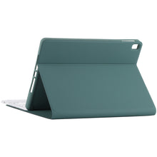 TG-102BC Detachable Bluetooth White Keyboard + Microfiber Leather Tablet Case for iPad 10.2 inch / iPad Air (2019), with Touch Pad & Pen Slot & Holder(Dark Green)