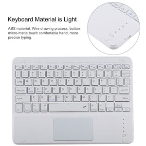 TG-102BC Detachable Bluetooth White Keyboard + Microfiber Leather Tablet Case for iPad 10.2 inch / iPad Air (2019), with Touch Pad & Pen Slot & Holder(Purple)