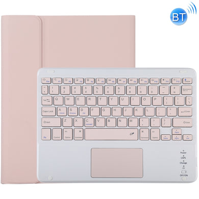 TG-102BC Detachable Bluetooth Pink Keyboard + Microfiber Leather Tablet Case for iPad 10.2 inch / iPad Air (2019), with Touch Pad & Pen Slot & Holder(Pink)