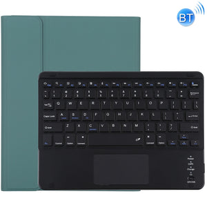 TG-102BC Detachable Bluetooth Black Keyboard + Microfiber Leather Tablet Case for iPad 10.2 inch / iPad Air (2019), with Touch Pad & Pen Slot & Holder(Dark Green)