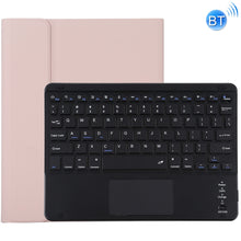 TG-102BC Detachable Bluetooth Black Keyboard + Microfiber Leather Tablet Case for iPad 10.2 inch / iPad Air (2019), with Touch Pad & Pen Slot & Holder(Pink)