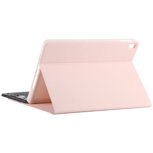 TG-102BC Detachable Bluetooth Black Keyboard + Microfiber Leather Tablet Case for iPad 10.2 inch / iPad Air (2019), with Touch Pad & Pen Slot & Holder(Pink)