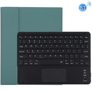 TG97BC Detachable Bluetooth Black Keyboard + Microfiber Leather Tablet Case for iPad 9.7 inch, with Touch Pad & Pen Slot & Holder(Dark Green)