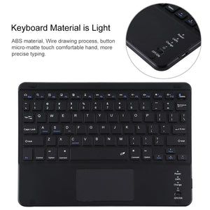 TG97BC Detachable Bluetooth Black Keyboard + Microfiber Leather Tablet Case for iPad 9.7 inch, with Touch Pad & Pen Slot & Holder(Dark Green)