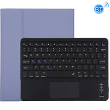 TG97BC Detachable Bluetooth Black Keyboard + Microfiber Leather Tablet Case for iPad 9.7 inch, with Touch Pad & Pen Slot & Holder(Purple)