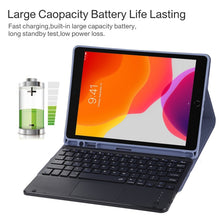 TG109BC Detachable Bluetooth Black Keyboard + Microfiber Leather Tablet Case for iPad Air 2020, with Touch Pad & Pen Slot & Holder (Purple)