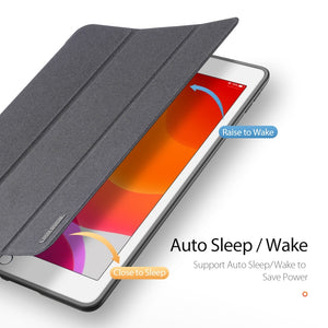 For iPad 10.2 DUX DUCIS Domo Series Horizontal Flip Magnetic PU Leather Case with Three-folding Holder & Pen Slot & Sleep / Wake-up Function (Black)