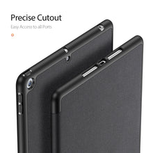 For iPad 10.2 DUX DUCIS Domo Series Horizontal Flip Magnetic PU Leather Case with Three-folding Holder & Pen Slot & Sleep / Wake-up Function (Black)