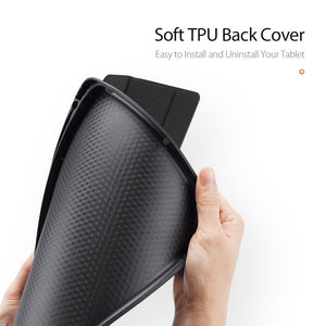 For iPad 10.2 DUX DUCIS Domo Series Horizontal Flip Magnetic PU Leather Case with Three-folding Holder & Pen Slot & Sleep / Wake-up Function (Black)