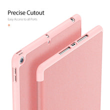 For iPad 10.2 DUX DUCIS Domo Series Horizontal Flip Magnetic PU Leather Case with Three-folding Holder & Pen Slot & Sleep / Wake-up Function (Pink)