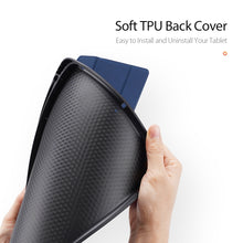 For iPad 10.2 DUX DUCIS Domo Series Horizontal Flip Magnetic PU Leather Case with Three-folding Holder & Pen Slot & Sleep / Wake-up Function (Blue)