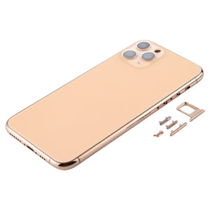 Back Housing Cover with SIM Card Tray & Side keys & Camera Lens for iPhone 11 Pro(Gold)