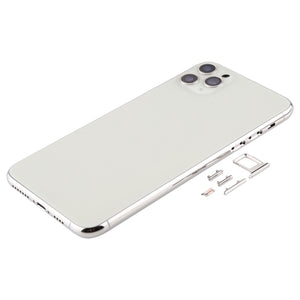 Back Housing Cover with SIM Card Tray & Side keys & Camera Lens for iPhone 11 Pro Max(Silver)