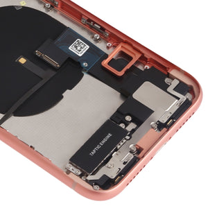 Battery Back Cover Assembly (with Side Keys & Speaker Ringer Buzzer & Motor & Camera Lens & Card Tray & Power Button + Volume Button + Charging Port + Signal Flex Cable & Wireless Charging Module) for iPhone XR(Orange)