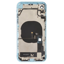 Battery Back Cover Assembly (with Side Keys & Speaker Ringer Buzzer & Motor & Camera Lens & Card Tray & Power Button + Volume Button + Charging Port + Signal Flex Cable & Wireless Charging Module) for iPhone XR(Blue)