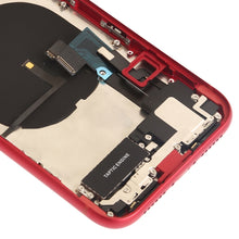 Battery Back Cover Assembly (with Side Keys & Speaker Ringer Buzzer & Motor & Camera Lens & Card Tray & Power Button + Volume Button + Charging Port + Signal Flex Cable & Wireless Charging Module) for iPhone XR(Red)