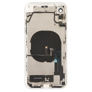 Battery Back Cover Assembly (with Side Keys & Speaker Ringer Buzzer & Motor & Camera Lens & Card Tray & Power Button + Volume Button + Charging Port + Signal Flex Cable & Wireless Charging Module) for iPhone XR(Silver)