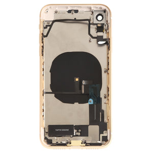 Battery Back Cover Assembly (with Side Keys & Speaker Ringer Buzzer & Motor & Camera Lens & Card Tray & Power Button + Volume Button + Charging Port + Signal Flex Cable & Wireless Charging Module) for iPhone XR(Yellow)