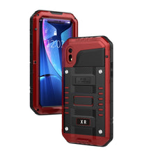 For iPhone XR Waterproof Dustproof Shockproof Zinc Alloy + Silicone Case (Red)