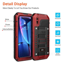 For iPhone XR Waterproof Dustproof Shockproof Zinc Alloy + Silicone Case (Red)