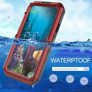 For iPhone XR Waterproof Dustproof Shockproof Zinc Alloy + Silicone Case (Red)