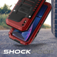 For iPhone XR Waterproof Dustproof Shockproof Zinc Alloy + Silicone Case (Red)