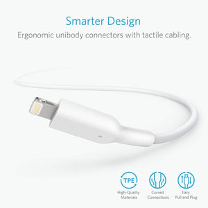 ANKER PowerLine II USB to 8 Pin MFI Certificated Charging Data Cable, Length: 0.9m(White)