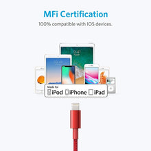 ANKER USB to 8 Pin Apple MFI Certificated Nylon Weaving Charging Data Cable, Length: 1m(Red)