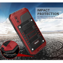 For iPhone X / XS Waterproof Dustproof Shockproof Zinc Alloy + Silicone Case (Red)