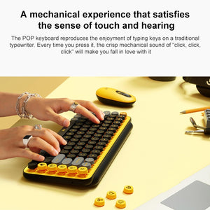 Logitech POP KEYS Round Button Bluetooth Mechanical Keyboard(Yellow)