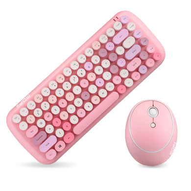 Mofii CADNY Pink Girl Heart Mini Mixed Color Wireless Keyboard Mouse Set(Pink)