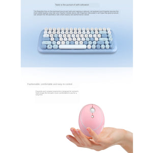 Mofii CADNY Pink Girl Heart Mini Mixed Color Wireless Keyboard Mouse Set(Blue)