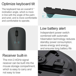 Original Xiaomi 2.4GHz Wireless Keyboard + Mouse Set for Notebook Desktop Laptop(Black)