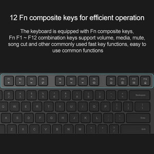 Original Xiaomi 2.4GHz Wireless Keyboard + Mouse Set for Notebook Desktop Laptop(Black)