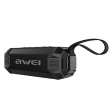 awei Y280 IPX4 Bluetooth Speaker Power Bank with Enhanced Bass, Built-in Mic, Support FM / USB / TF Card / AUX(Black)