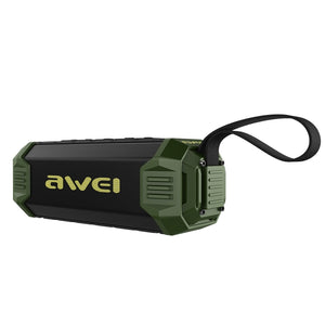 awei Y280 IPX4 Bluetooth Speaker Power Bank with Enhanced Bass, Built-in Mic, Support FM / USB / TF Card / AUX(Green)