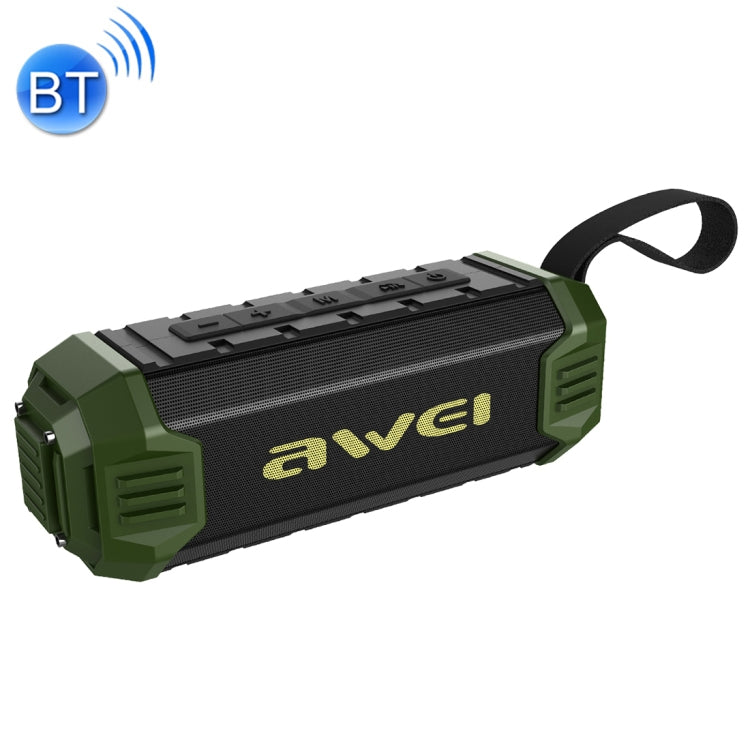 awei Y280 IPX4 Bluetooth Speaker Power Bank with Enhanced Bass, Built-in Mic, Support FM / USB / TF Card / AUX(Green)