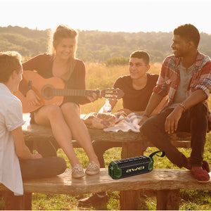 awei Y280 IPX4 Bluetooth Speaker Power Bank with Enhanced Bass, Built-in Mic, Support FM / USB / TF Card / AUX(Green)