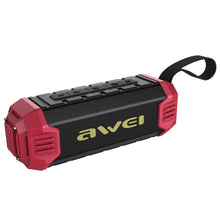 awei Y280 IPX4 Bluetooth Speaker Power Bank with Enhanced Bass, Built-in Mic, Support FM / USB / TF Card / AUX(Red)