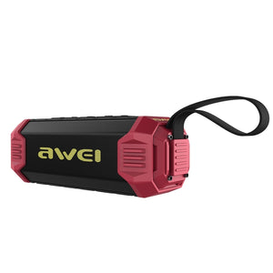 awei Y280 IPX4 Bluetooth Speaker Power Bank with Enhanced Bass, Built-in Mic, Support FM / USB / TF Card / AUX(Red)