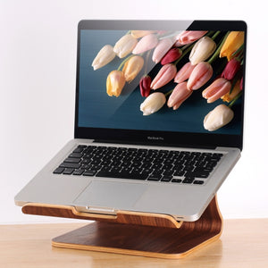 SamDi Artistic Wood Grain Desktop Heat Radiation Holder Stand Cradle for Apple Macbook, ASUS, Lenovo(Coffee)