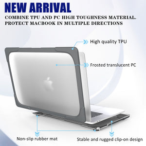 For MacBook Pro 16 inch A2141 (2019) PC + TPU Two Colors Laptop Protective Case(Grey)