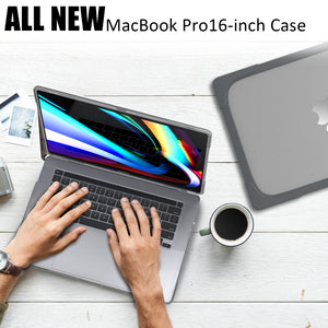 For MacBook Pro 16 inch A2141 (2019) PC + TPU Two Colors Laptop Protective Case(Grey)