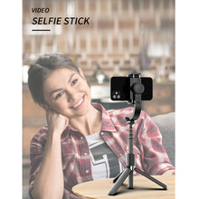 L08 Adjustable Gimbal Stabilize Bluetooth Self-timer Pole Tripod Selfie Stick(White)