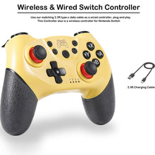 6-axis Bluetooth Joypad Gamepad Game Controller for Switch Pro(Yellow)